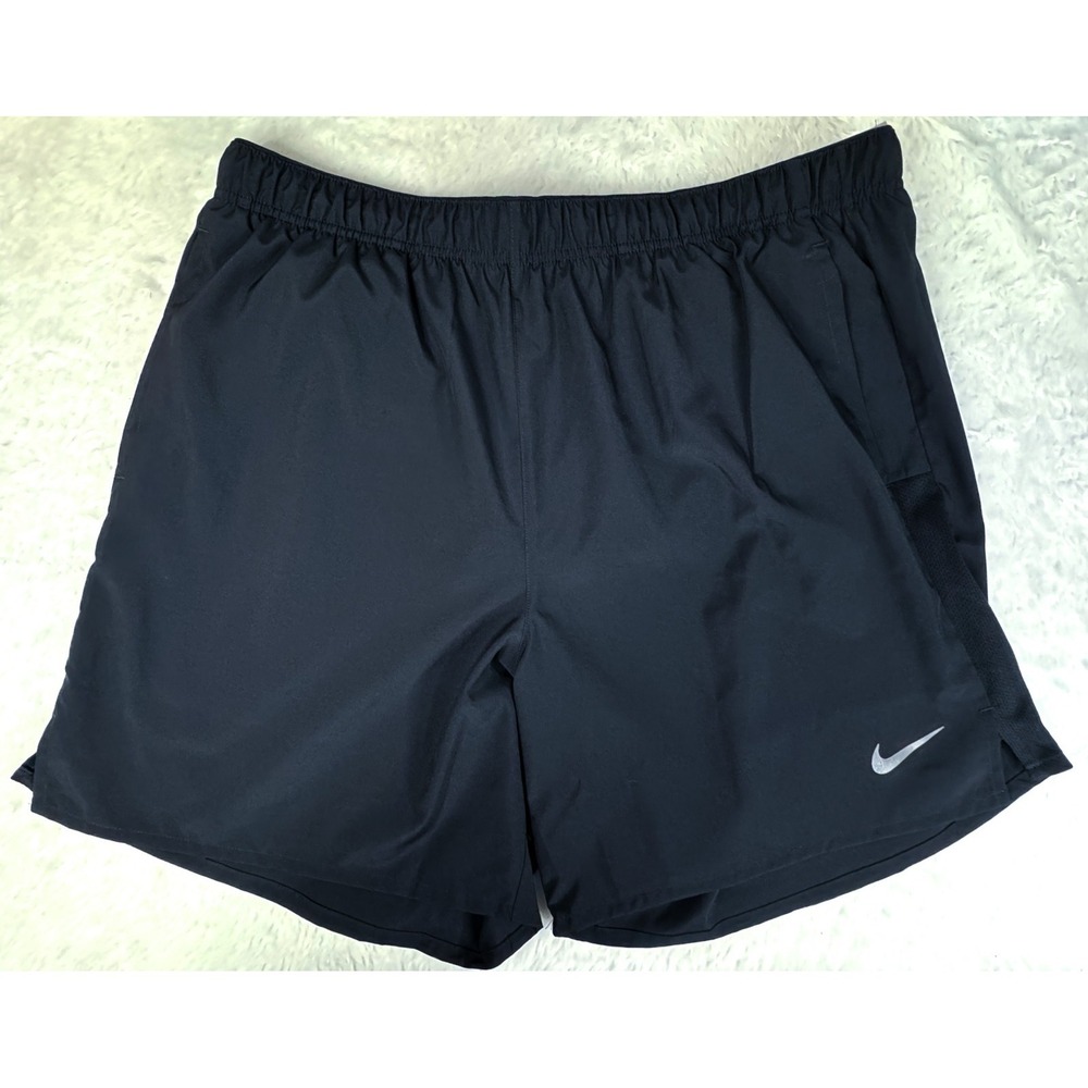 NWT Nike Challenger Men Brief Lined Running Training 7" Shorts Dri-Fit Black XL